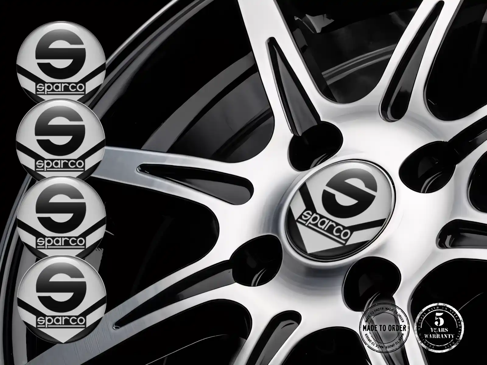 Sparco Dekoration auf Rädern Rennsport-Dome-Sticker